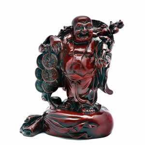 Prosperity/Abundance Buddha - Red Resin - 7 inch