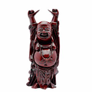 Happy Hotei Buddha - Red Resin - 10 inch