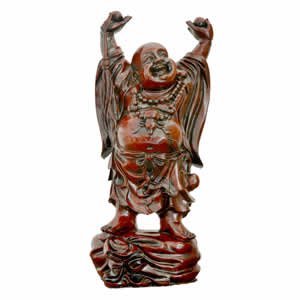Red Dancing Prosperity Buddha - Red Resin - 22 inches