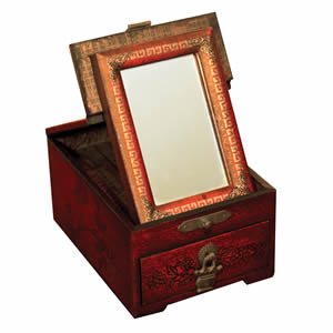 Leather Vanity Mirror Box