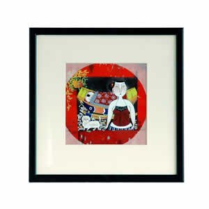 Framed Print - Watercolor - Lady/Baby