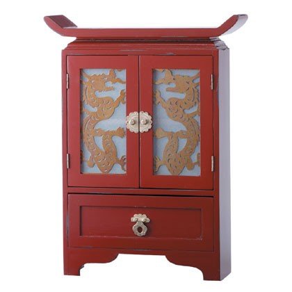 Dragon Cabinet - Wood - Red