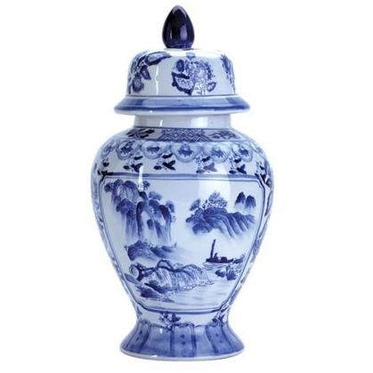 Chinese Porcelain Ginger Jar - Blue and White - 12 inch