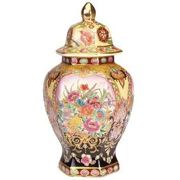 Chinese Floral Ginger Jar - 10.25 Inch