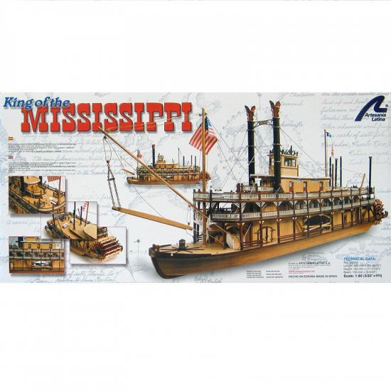 Artesania Latina King of the Mississippi Wooden Model Ship Kit 1:80 Scale