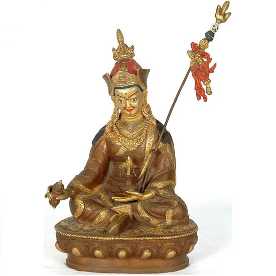 Rinpoche (Guru Padmasambhava) Sculpture - Copper