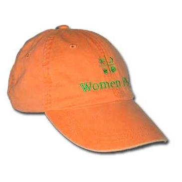 Women Fly Hat: Tangerine Hat/Emerald Embroidery