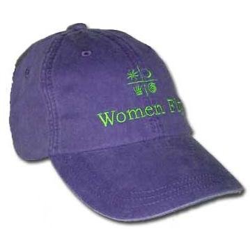 Women Fly Hat: Plum Hat/Lime Embroidery