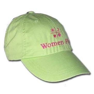 Women Fly Hat: Lime Hat/Magenta Embroidery