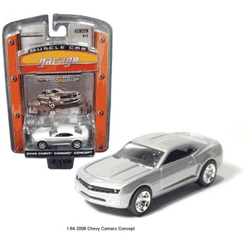 2006 Chevy Camaro Silver Concept 1/64 Car Muscle Car Garage Series By GreenLight