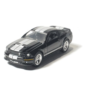 2007 Shelby GT 500 Black w/Silver Stripes 1/64 Mustang Muscle Car Garage Series By GreenLight