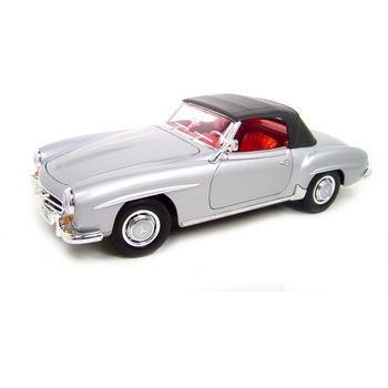 Welly 1955 Mercedes Benz 190SL Silver Soft Top 1:18 Diecast Model