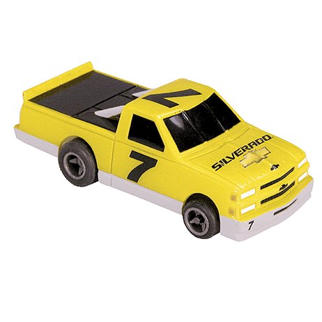 Chevy Silverado Truck-Yellow Electric Racing Slot Car Life-Like Products -433-9754