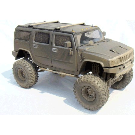Gunmetal Gray H2 Hummer 1/24 Diecast SUV -Extreme Boggin' Version