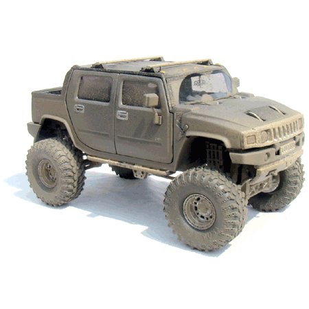 Gunmetal Gray H2 Hummer 1/24 Diecast SUT -Extreme Boggin' Version