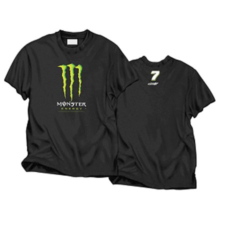 #7 Robby Gordon Monster Logo Black Tee