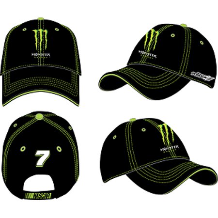 #7 Robby Gordon Black Monster Logo Hat Checkered Flag Sports