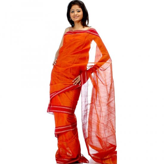 Rust Bharatnatyam Sari