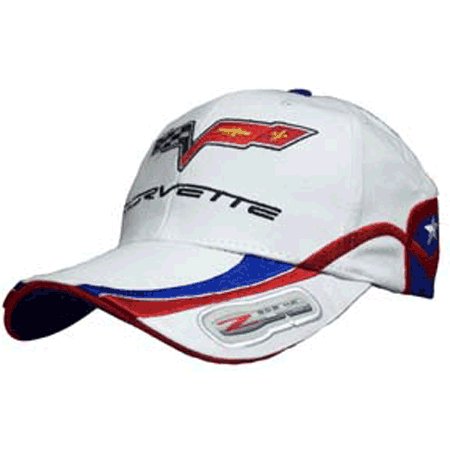 Corvette C6 Z06 505 HP Highly Detailed Embroidered Cap WHITE