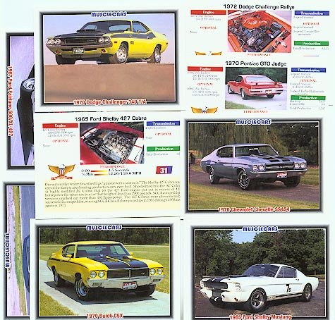 MUSCLECARDS COLLECTOR CAR CARS CARDS MUSCLECARS SET BUICK CHEVY OLDS PONTIAC MUSTANG AMC CORVETTE