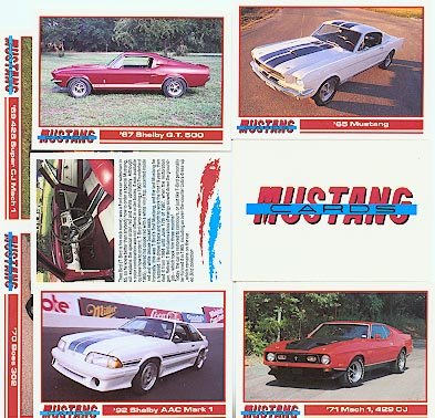FORD FORD MUSTANG MUSTANGS GT MACH BOSS G.T SVO SALEEN COLLECTOR COLLECTIBLE CARS CAR CARDS SET