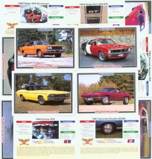 MUSCLECARDS CLASSIC COLLECTOR CAR CARDS MUSCLECARS