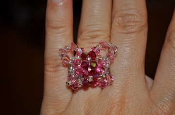 Ruby and Pink Swarovski Crystal Butterfly