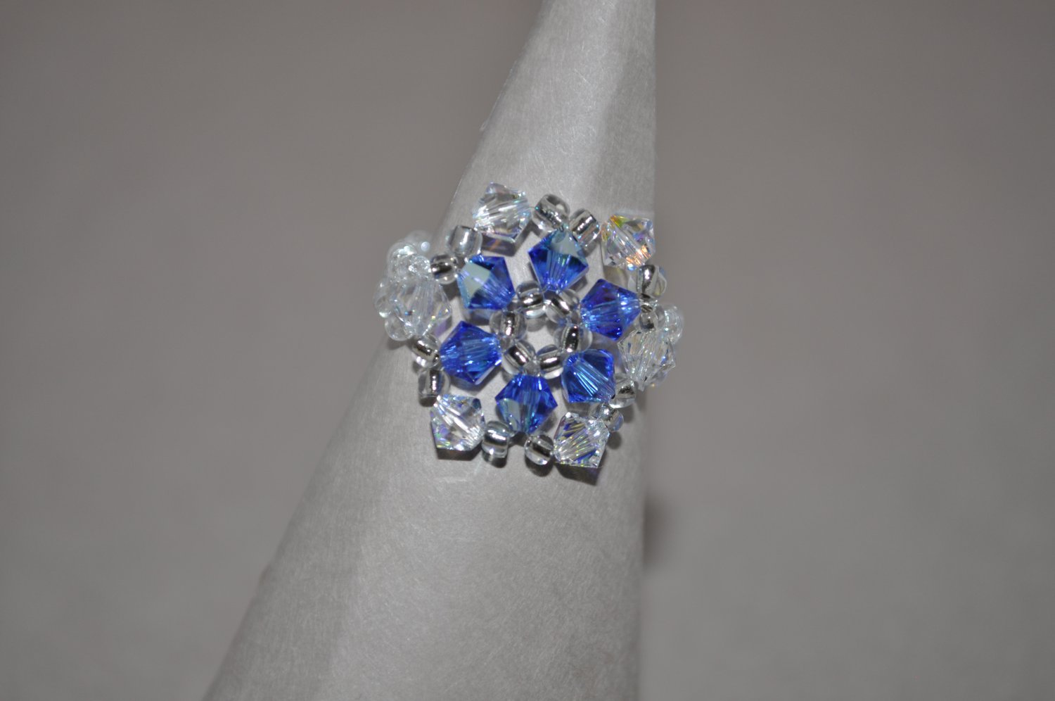 Crystal and Sapphire AB Swarovski Crystal Ring