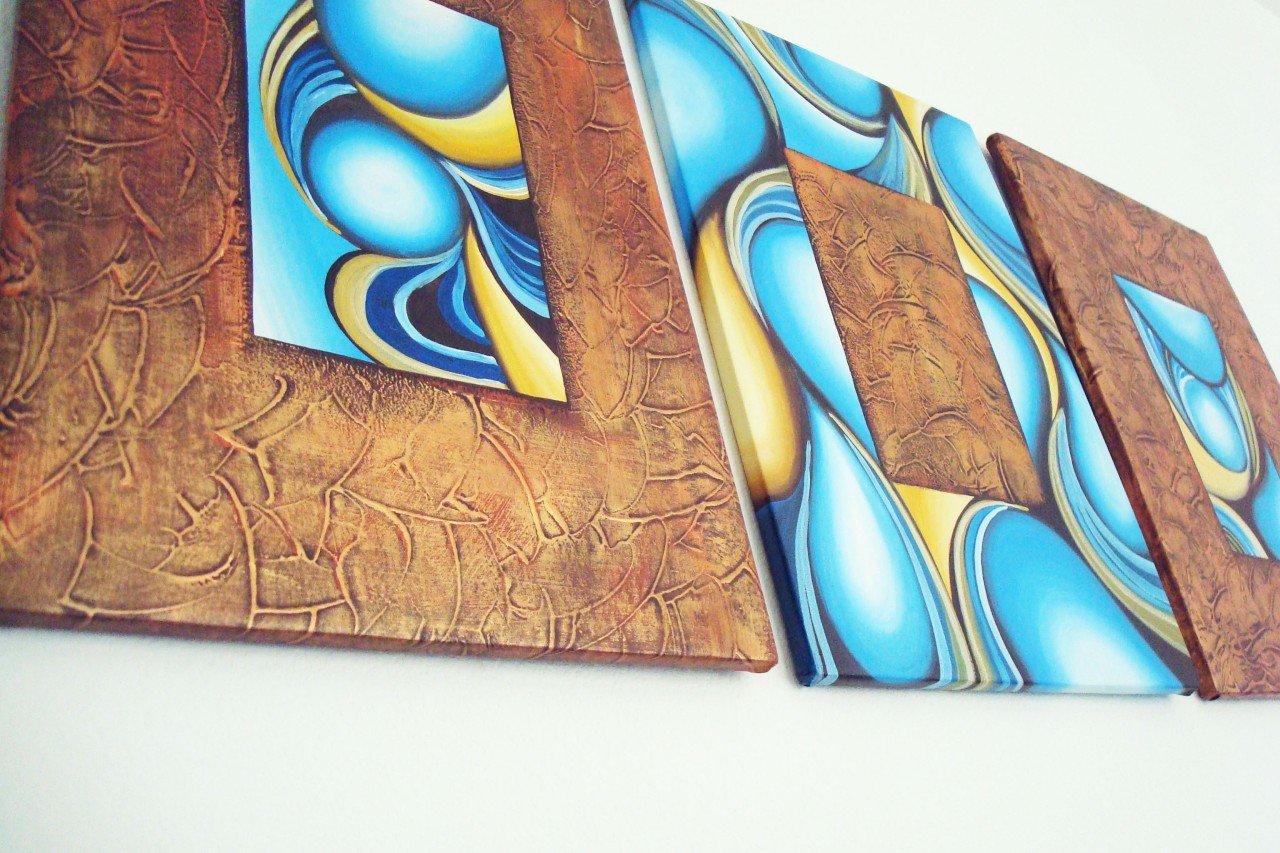 ORIGINAL MODERN abstract OIL PAINTINGS own REAL ART!