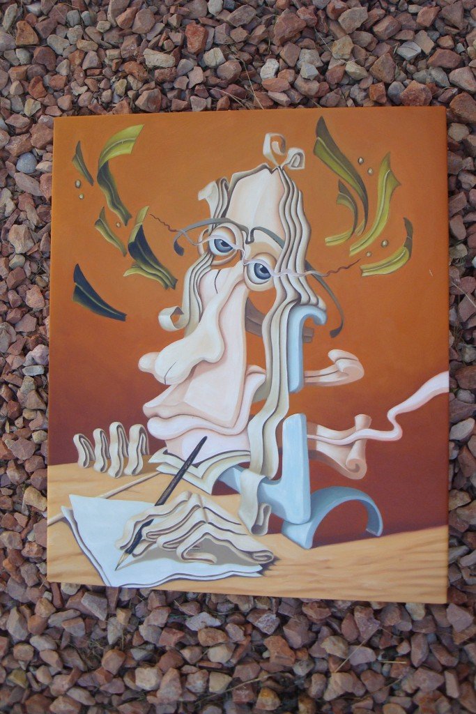 ORIGINAL MODERN Surrealism OIL PAINTING own REAL ART!