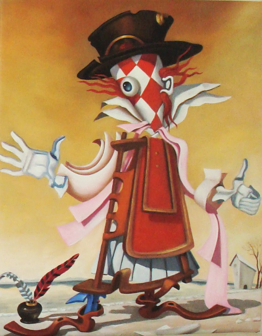 ORIGINAL MODERN Surrealism OIL PAINTING own REAL ART!