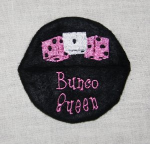 Bunco Queen Wine Glass Footie
