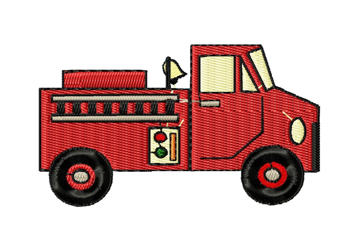 Fire Truck Embroidery Design
