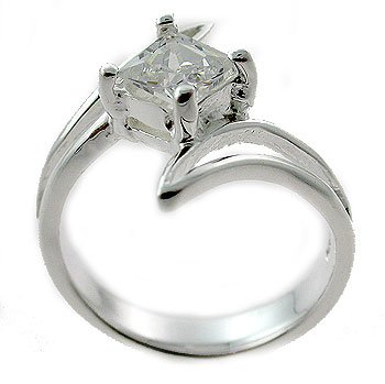 #105. Silver With Created Diamond Ring