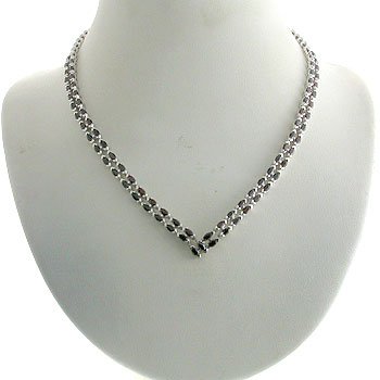#201. 925 Silver with Genuine Garnet Necklace