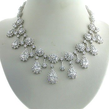 #202. 925 Silver with White CZ Necklace