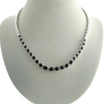 #203. Silver with Genuine Garnet Necklace