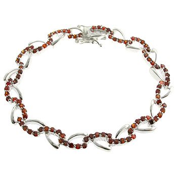 #210. Created Garnet With 925 Silver Bracelet