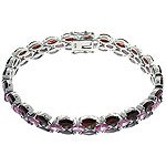 #211. Garnet, Pink Sapphire, Amethyst CZ with 925 Sterling Silver Bracelet