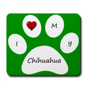 Green I Love My Chihuahua Mouse Pad
