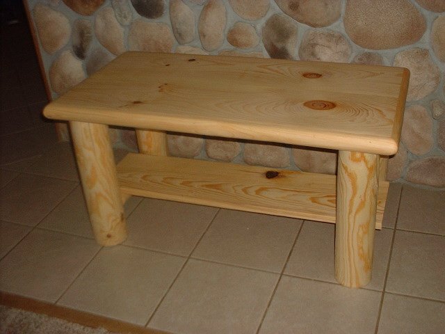 Rustic log style coffee table