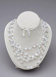 EO2 - Chopped Opal Stone and Sterling Silver Set