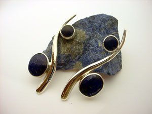 C462020901 - Sterling Silver and Lapis Lazuli Earrings