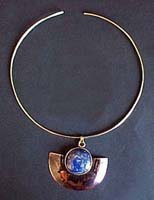 C469030119 - Bronze Necklace with Copper and LapisLazuli Pendant