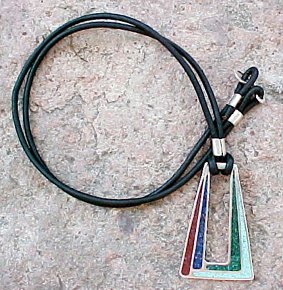 C458030702 - Triangle Necklace - Natural Stone Colors