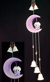 C294081411 - Baby Cat in the Moon Ceramic Mobile