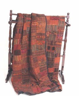 Rust / Terracotta Guatemalan Patchwork Quilt! King Size