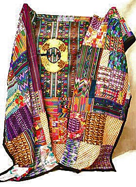 Mixed Huipile Guatemalan Patchwork Quilt King size
