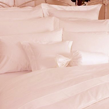 HAZEL Bed Sheet Set 100% Egyptian Cotton Solid Sateen 500 Thread Count. (Blush) Full