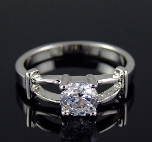 PRECIOUS DIAMOND 18 KGP WHITE GOLD PROMISE OR ENGAGEMENT RING SIZE 6**FREE SHIPPING**